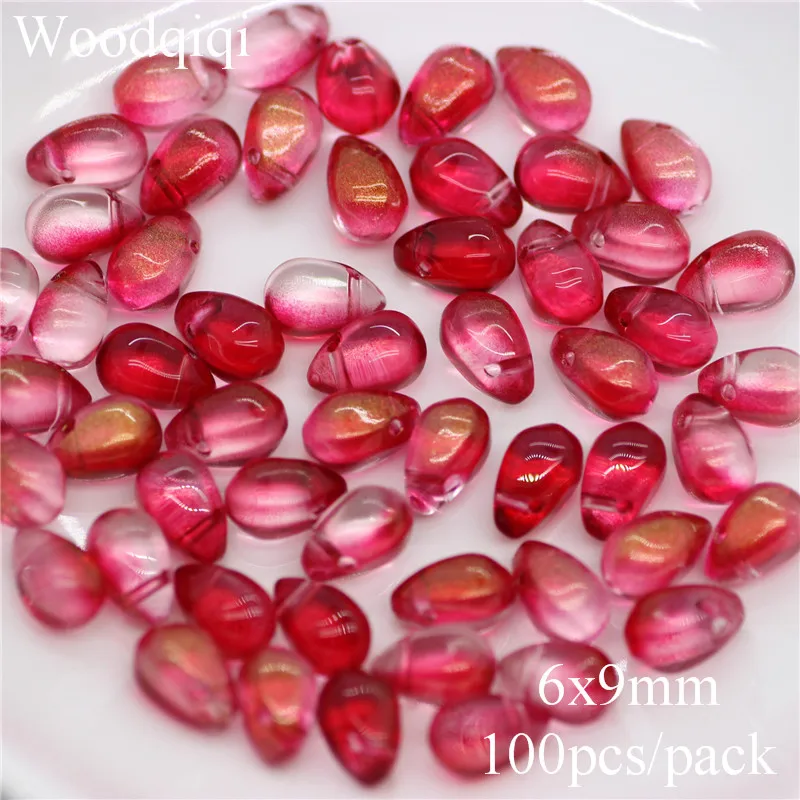 Лампворк в виде капель воды разные градиентные цветные стеклянные бусины для