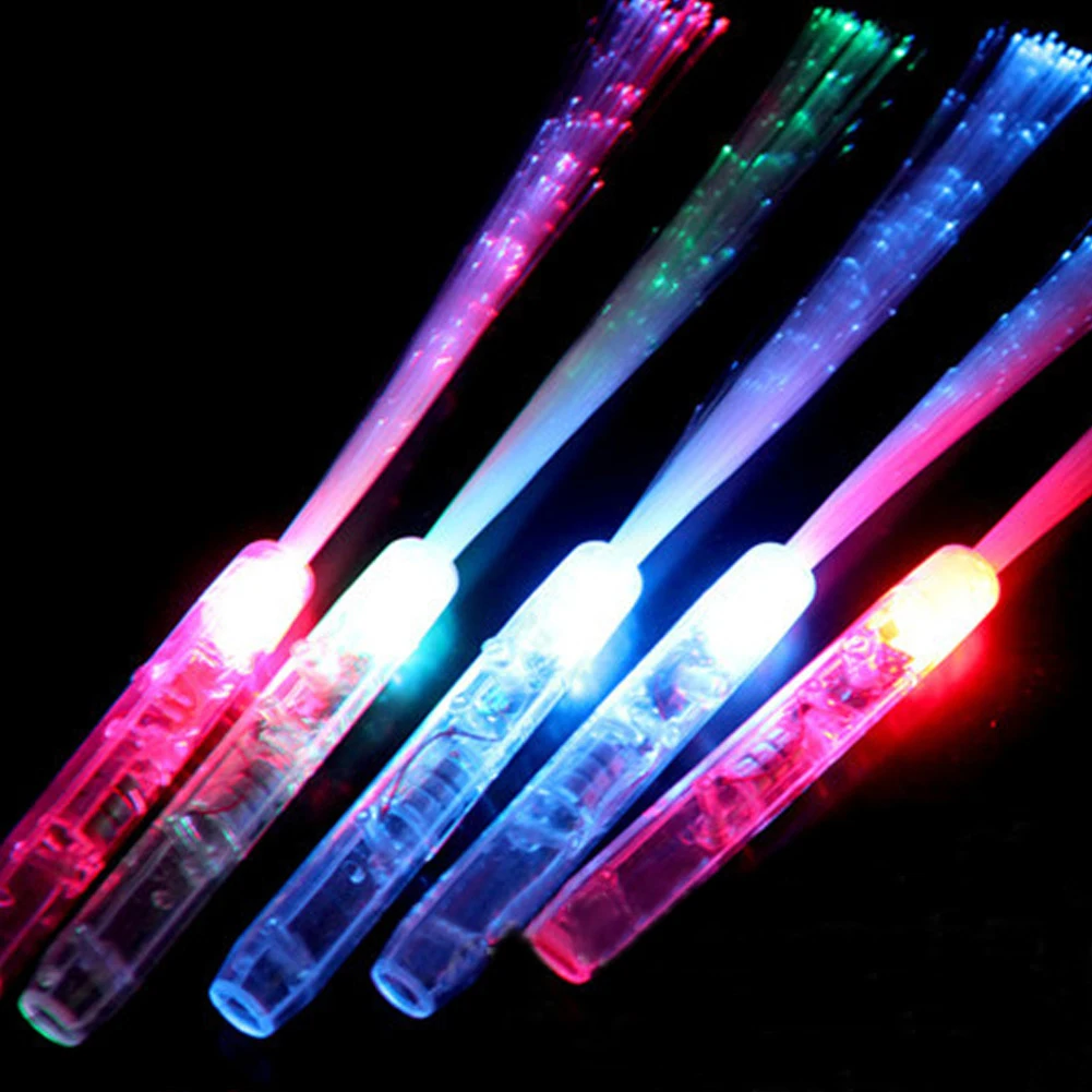 

LED Fiber Optic Light Wand, Colorful Magic Fairy Light up Battery Operated Flashing Concert Prop for Night Party(Random)