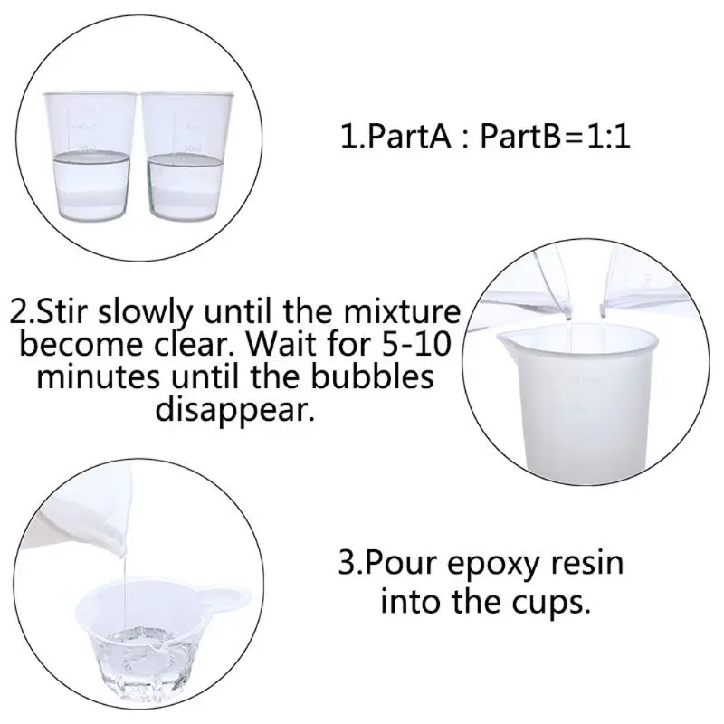 

8oz fast curing AB resin 1:1 kit transparent hard DIY epoxy resin jewelry making tools convenient and quick