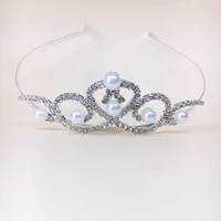 fashion rhinestone pearl crown fashion queen crystal crown bridal hair ornament bridal headband wedding hair accessories