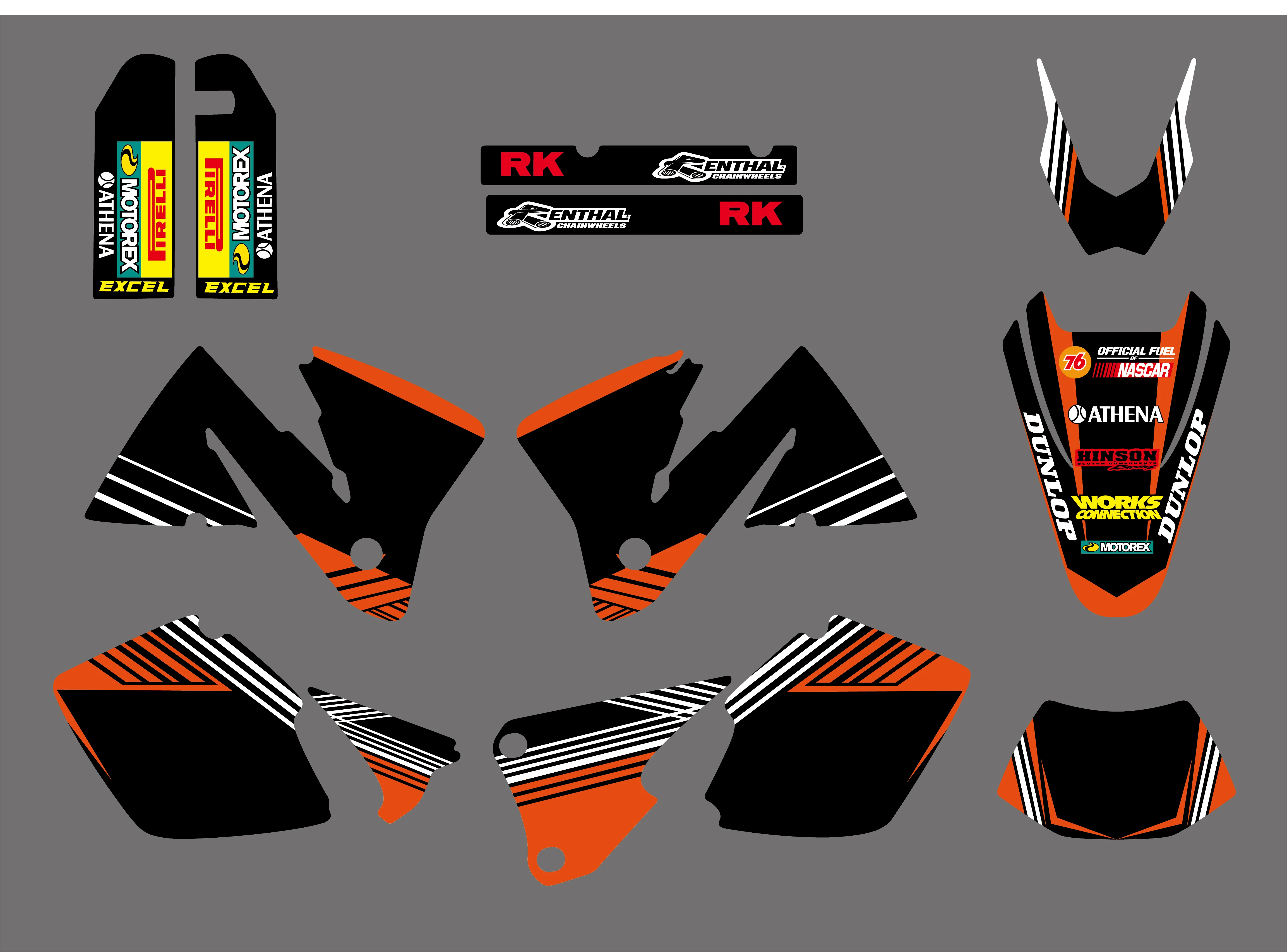0392 новая команда графика с соответствующими наклейки фон для KTM SX EXC 250 300 350 400 520 MXC