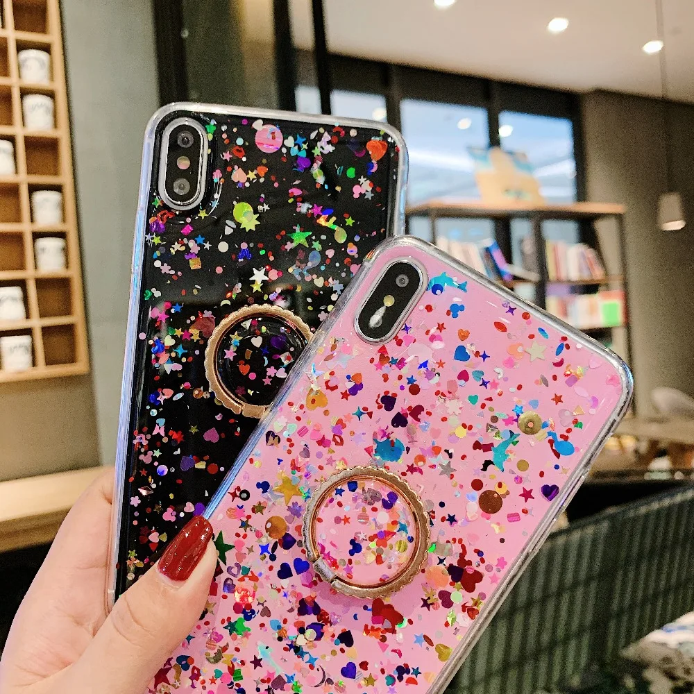 Блестящее кольцо с блестками для huawei P30 Pro, чехол для huawei P20 Lite mate 20 pro Y9 Y7 Honor 20 Pro10I, задняя крышка для телефона