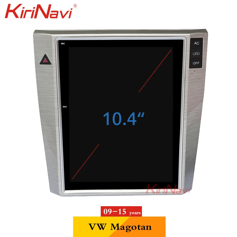 KiriNavi 10,4 ''вертикальный экран Tesla стиль 1 Din Android 8,1 Автомагнитола для Volkswagen VW Magotan Passat CC автомобильный dvd-плеер gps
