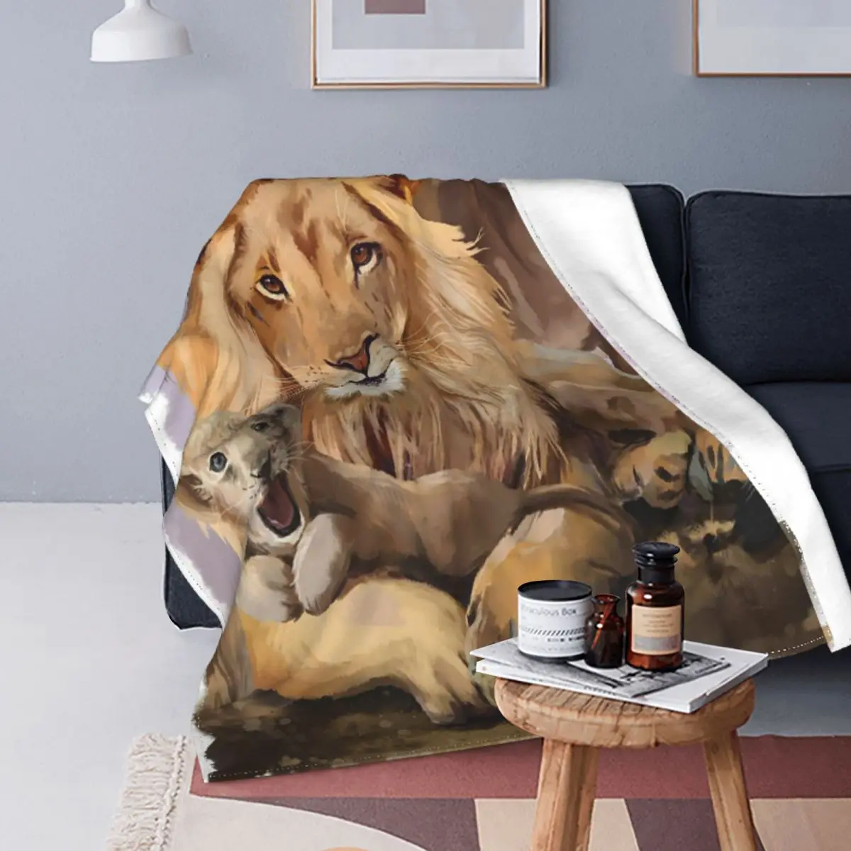 

Милые многофункциональные мягкие покрывала для постельных принадлежностей My Family And I Lion