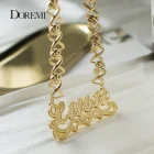 Ожерелье DOREMI с именем на заказ, 3D Двойная табличка, искусственный набор, персонализированное ожерелье с именем XOXO для женщин, ювелирные изделия, подарки