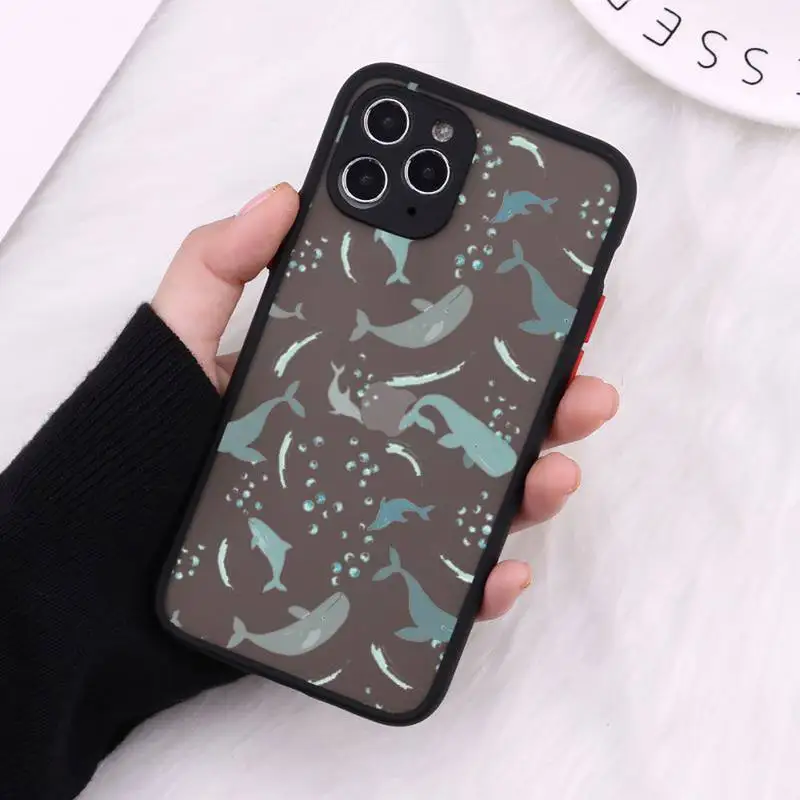 

shark Phone Case Matte For iPhone 12 Mini 11 Pro XR XS Max 7 8 Plus X Hard PC Back Cover