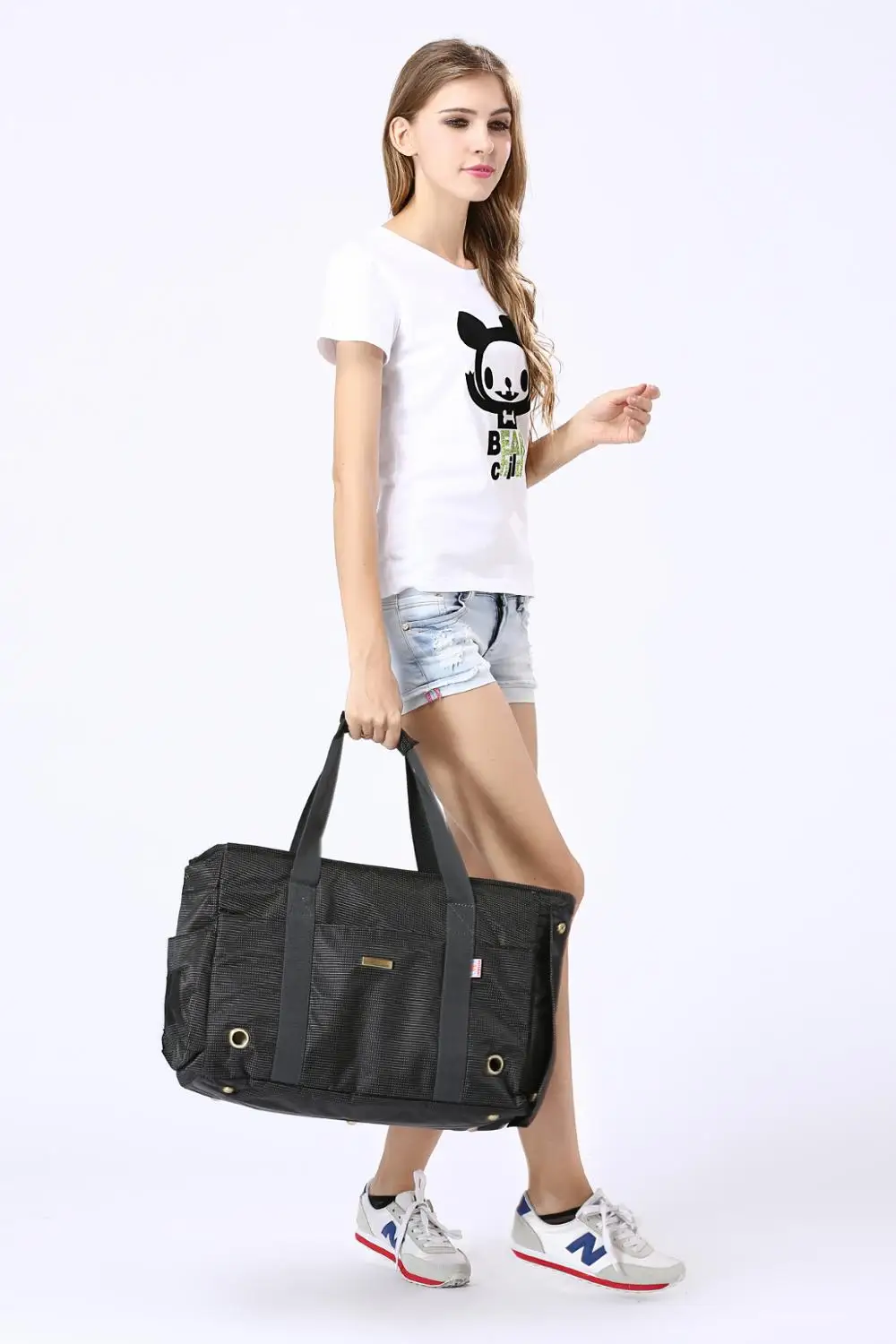 Сумка-переноска для собак и кошек Нейлоновая Сумочка из черного жаккарда с