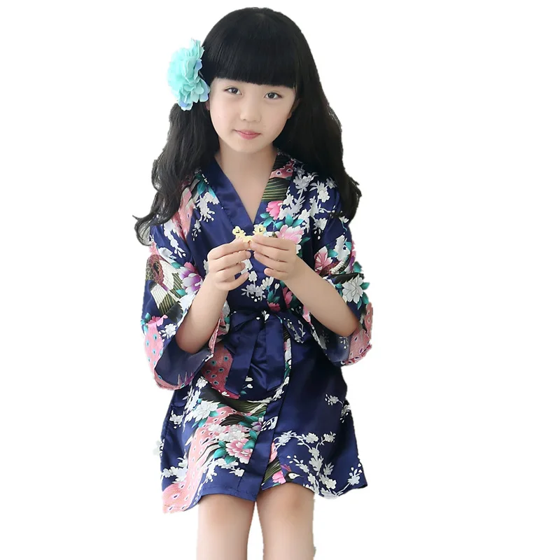 

Summer Girls Robes Silk Dresses Bathrobe Pajamas Kimono Clothing for Kids Children Clothes Nightgown Baby Bathrobe Night Dress