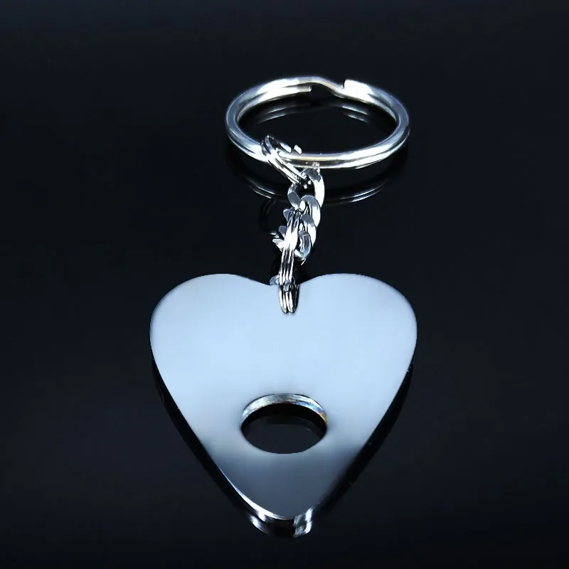 Ouija Love You To Луна нержавеющая сталь кольцо для ключей женщин черной эмалью кулон