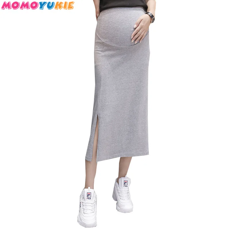 Side opening Maternity Skirts For Pregnant Women Clothes Abdominal High Waist Skirt Pregnancy Casual Slim Package Hip Skirt