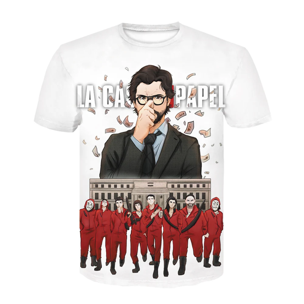 La Casa De Papel футболка для мужчин деньги Heist из мультфильма футболки девочек Забавные