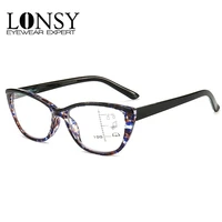 lonsy cat eye presbyopia glasses retro progressive multifocal reading glasses women anti blue light hyperopia eyewear diopter