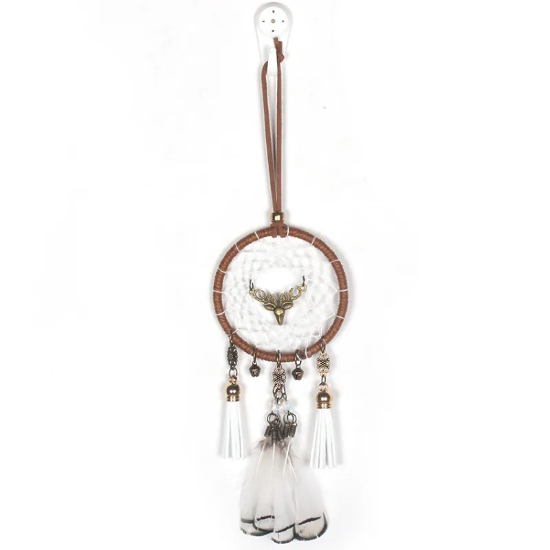 Ловец снов креативный ветер голова оленя белое перо мечта сеть в спальню