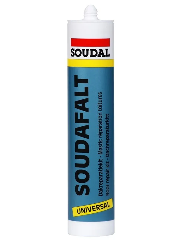 Битумный герметик Soudal Soudafalt для ремонта крыш 310 мл черный|Силиконовый герметик| |
