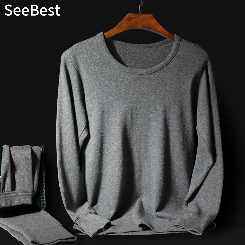 SeeBest термобелье мужской костюм подштанники зимняя обувь сохраняющая тепло Женская тёплая хлопок нижнее белье ультра hotmale женский муж M 4XL набор