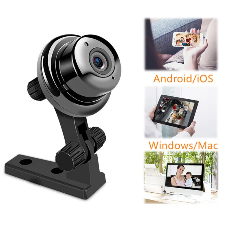 mini wireless smart home security ip camera hd 720p 180° view cctv wifi camera night vision motion detection baby monitor free global shipping