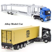 150 diecast alloy truck head model toy container truck pull back with light engineering transport vehicle boy toys for children