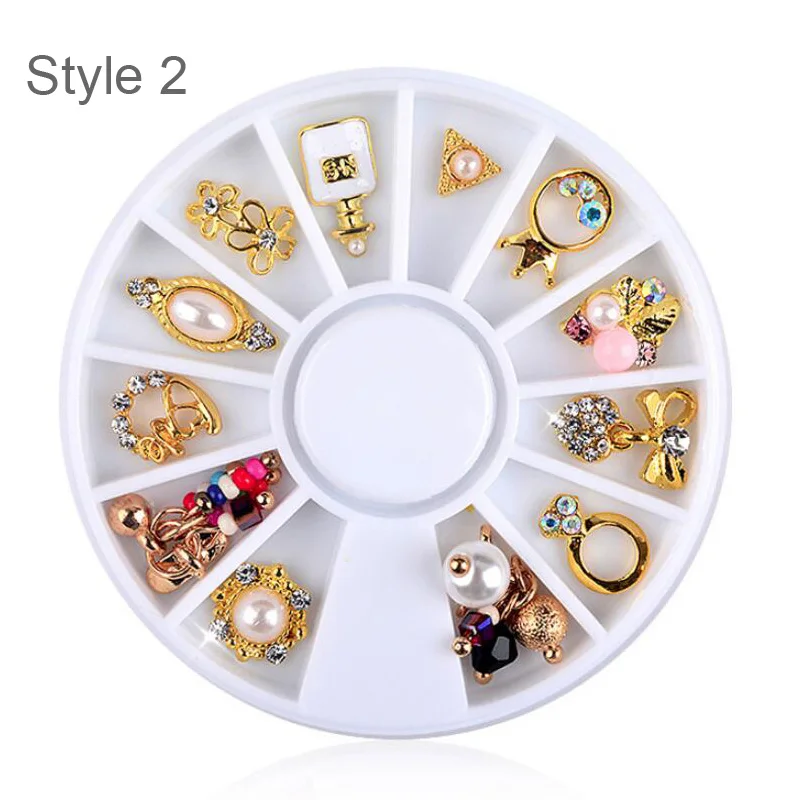 Style 2 Bittb пилочки для ногтей, художественные украшения, стразы, ювелирные изделия, 3D украшения для ногтей, драгоценные камни, очаровательные аксессуары из сплава с кристаллами для маникюра, DIY дизайн - Цвет: Style 2