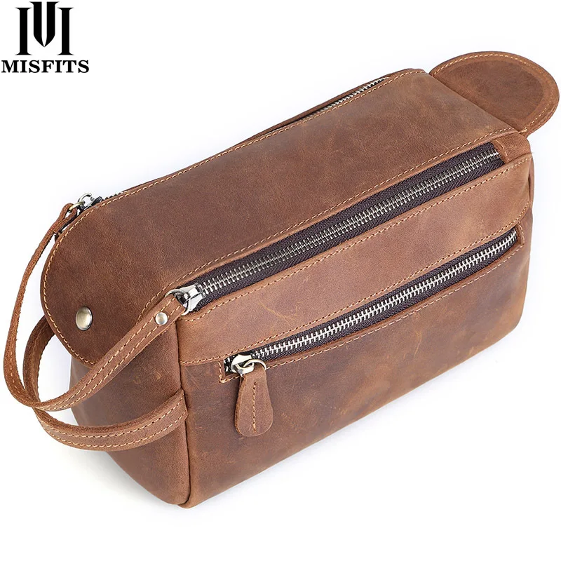 MISFITS 2020 Мужская мода ретро 100% натуральная кожа досуг дорожная сумка Большая