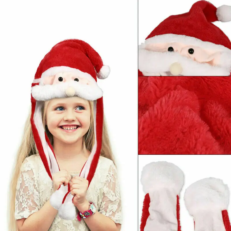 Кукла-шапка с ушками Санта-Клауса и лося | Аксессуары для одежды