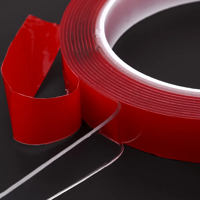 Двухсторонняя клейкая лента 1 рулон 3 м акриловая прозрачная не оставляет следов