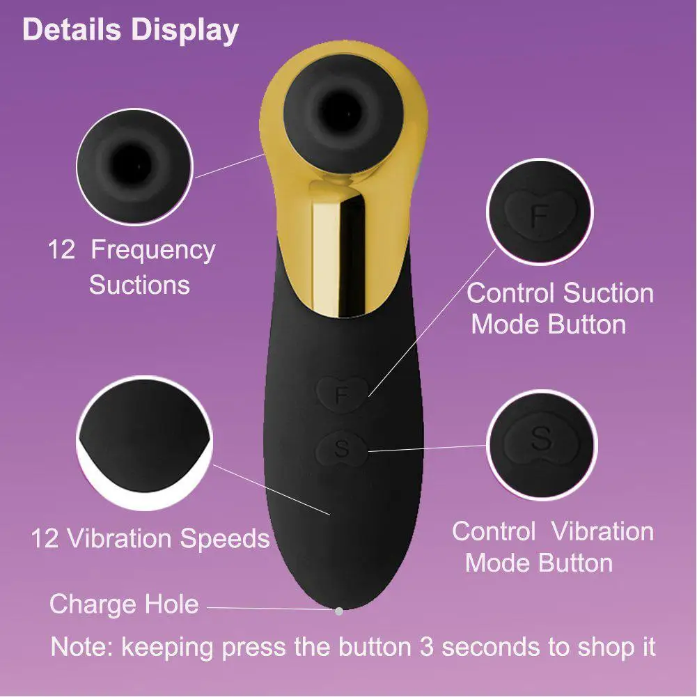 Movconly Водонепроницаемый Электронный мощный всасывающий массажер 12 Вибратор на