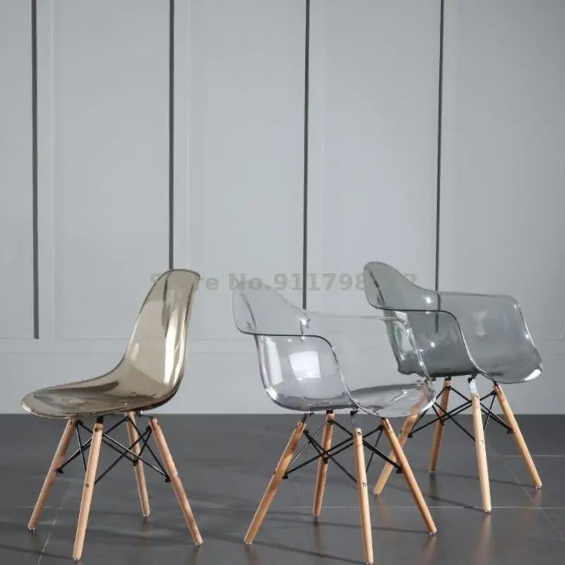 Простой Прозрачный обеденный стул пластиковый без рук - Цена: 12071.13