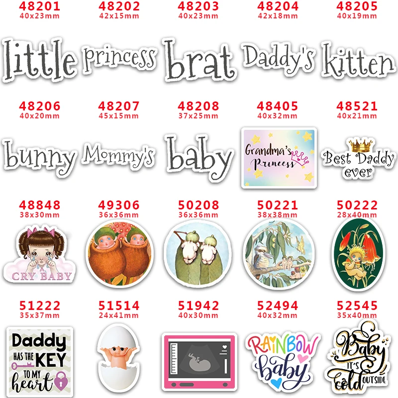 

DIY Craft Supplies Sewing Accessories Cartoon Printed Planar Resins Mold 10 Pieces. PR-48201