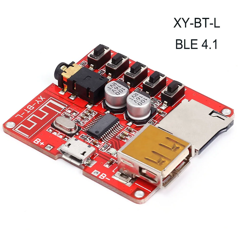 Bluetooth беспроводной MP3 декодер плата печатная плата BLE 4,1/4,2 3,7-5 в без потерь модуль декодирования Micro USB TF карта интерфейс - Цвет: XY-BT-L 3.0 4.0 4.1