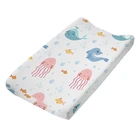 Пеленальный Коврик для младенцев, мягкая дышащая хлопковая накладка на стол для детской комнаты, с принтом, протектор для новорожденных