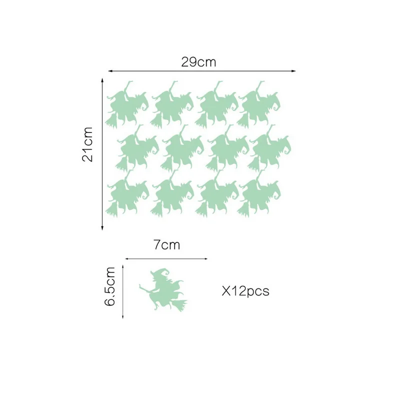 Креативные настенные Стекло Стикеры наклейки световой Хэллоуин с ведьмой
