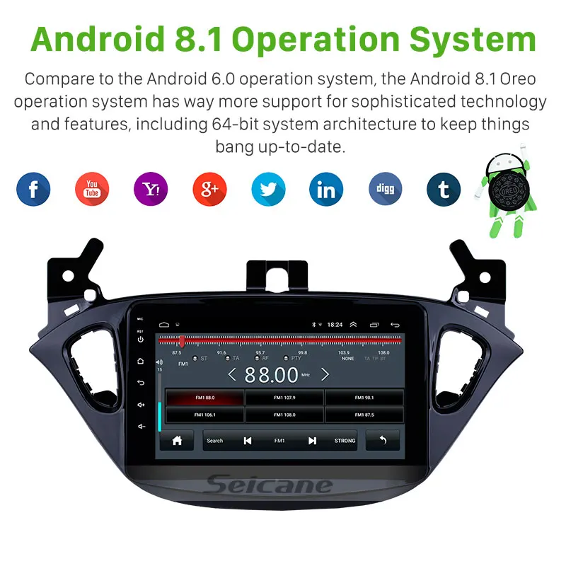 Seicane " Android 8,1 Автомобильный gps плеер стерео для Opel Corsa-/Opel Adam 2013- Поддержка камеры заднего вида DVR