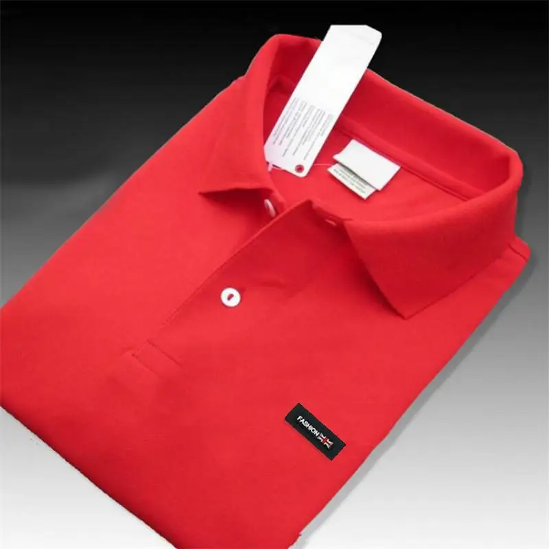 Высокое качество летние мужские рубашки поло с коротким рукавом 100% хлопок Новая