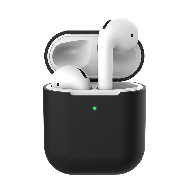 01 Силиконовый ударопрочный защитный чехол для Apple AirPods 2, беспроводные Bluetooth наушники, однотонные аксессуары для кожи для подушки безопасности - Цвет: 01