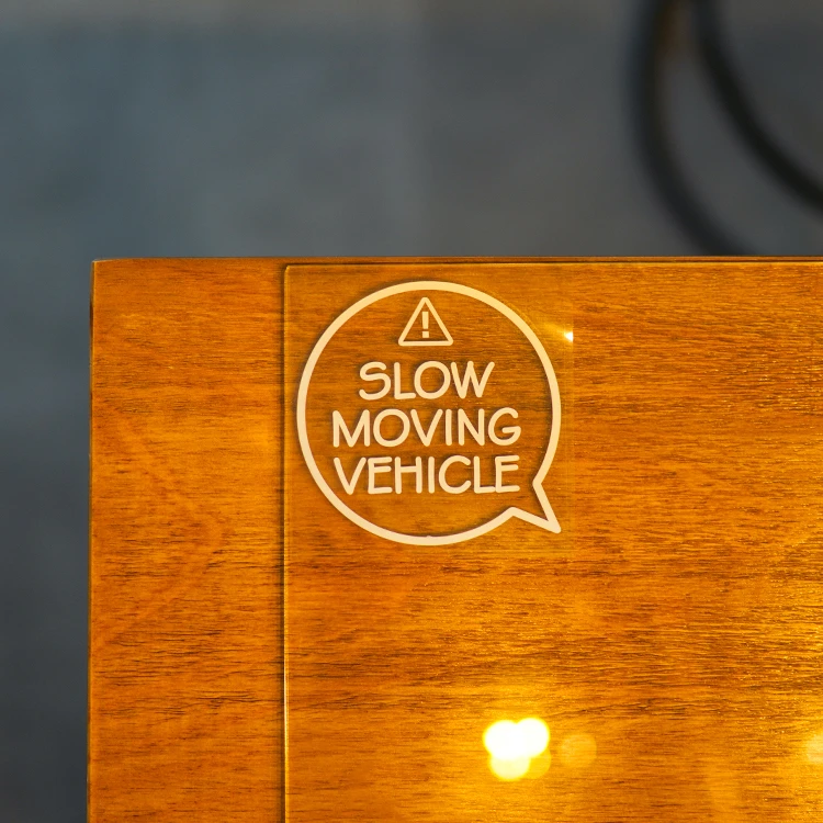 

Funny SLOW MOVING VEHICLE Car Styling Vinyl Decals Auto Body Tail Window Engine Hood Stickers 9cm