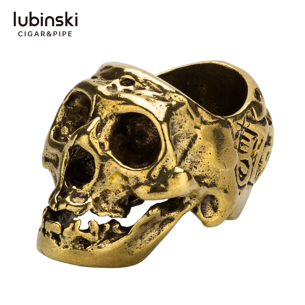 LUBINSKI Bronze Pure Copper Skull Cigar Stand Portable Ashtray Holder Men's Gift | Дом и сад
