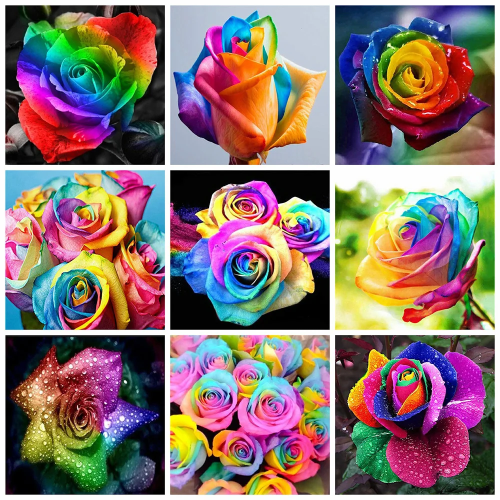 

Картина из страз квадратная/круглая, с изображением розы