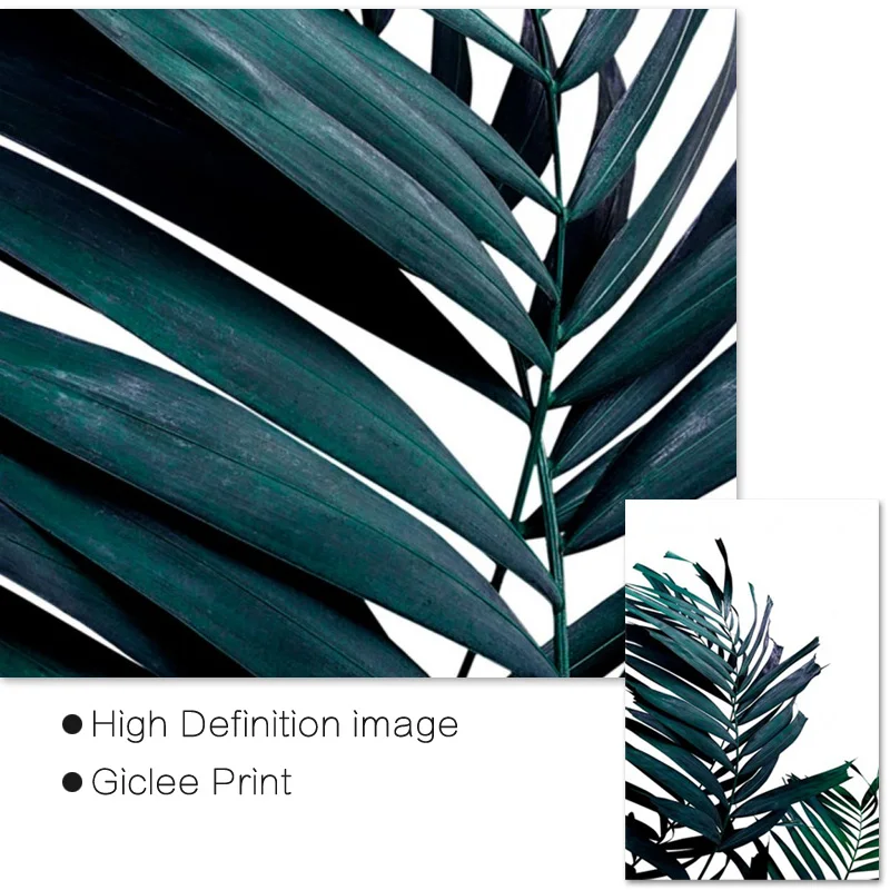 Скандинавский зеленый лист холст постер современный скандинавский стиль цитаты