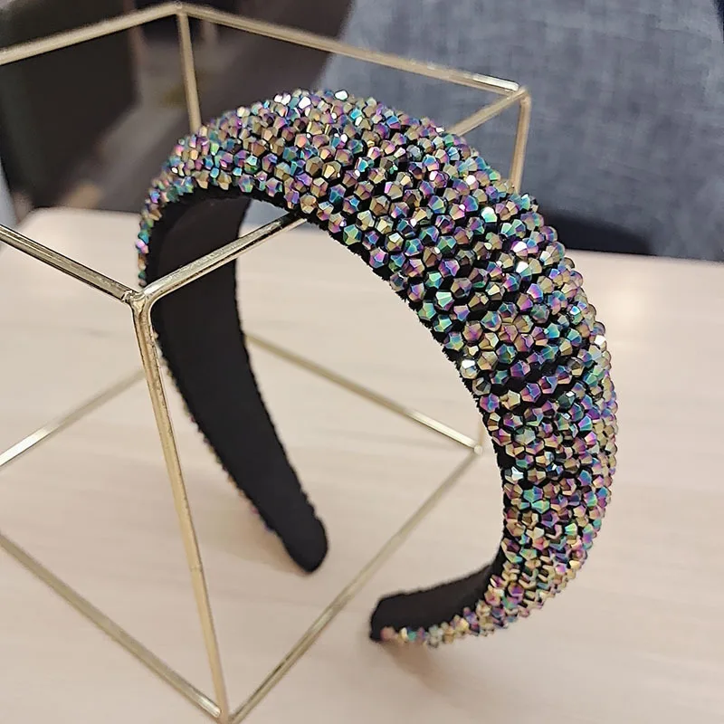 

Baroque Full Crystal Hair Bands For Women Lady Luxury Shiny Padded Diamond Headband Hair Hoop Fashion Hair Accessories