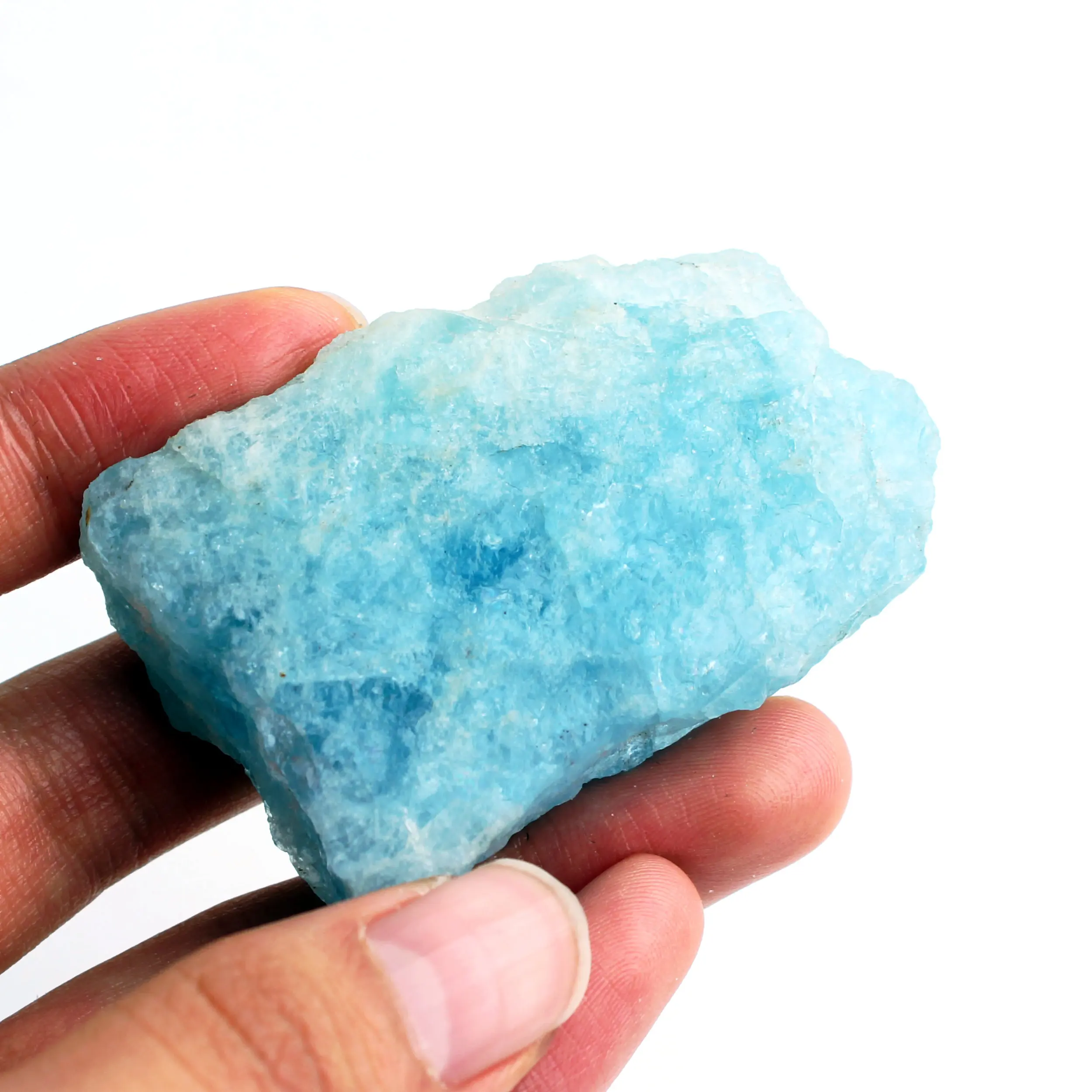 

1Pc Natural Blue Rough Aquamarine Crystal Raw Crushed Stone Healing Specimen Mineral Jewelry Diy Home Decoration Aquarium