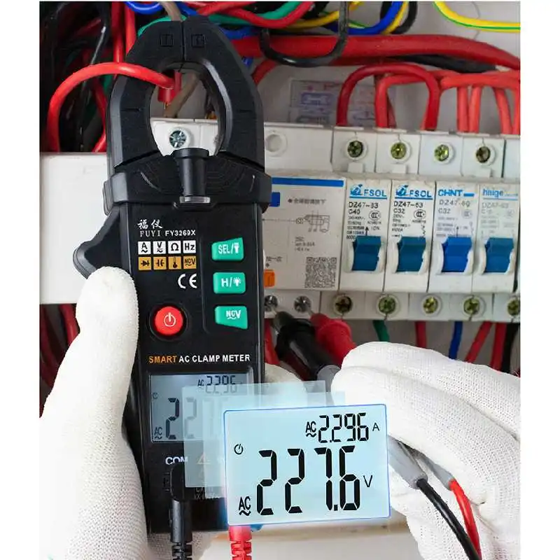 

Mastfuyi FY3269X Intelligent Clamp Meter Automatic Range True RMS High Precision NCV Capacitance Digital Clamp Meter