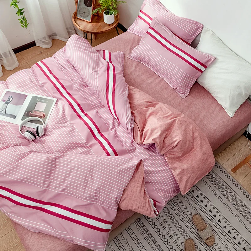 Green Stripe Duvet Cover Sheet Pillowcase Bedding Set Adult Kids Child Soft Cotton Bed Linen Single Twin Queen King Size 180x220 | Дом и сад