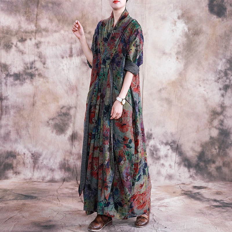 Новинка 2019 года. Винтажная Осенняя женская одежда. Платья больших размеров с