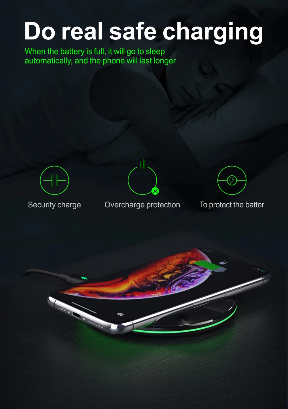 Быстрое беспроводное зарядное устройство Dpower 10 Вт для iPhone XS/X Max XR 8 Plus быстрая Беспроводная зарядная панель Qi для S8 S9 S10 Xiaomi 9 зарядное устройство
