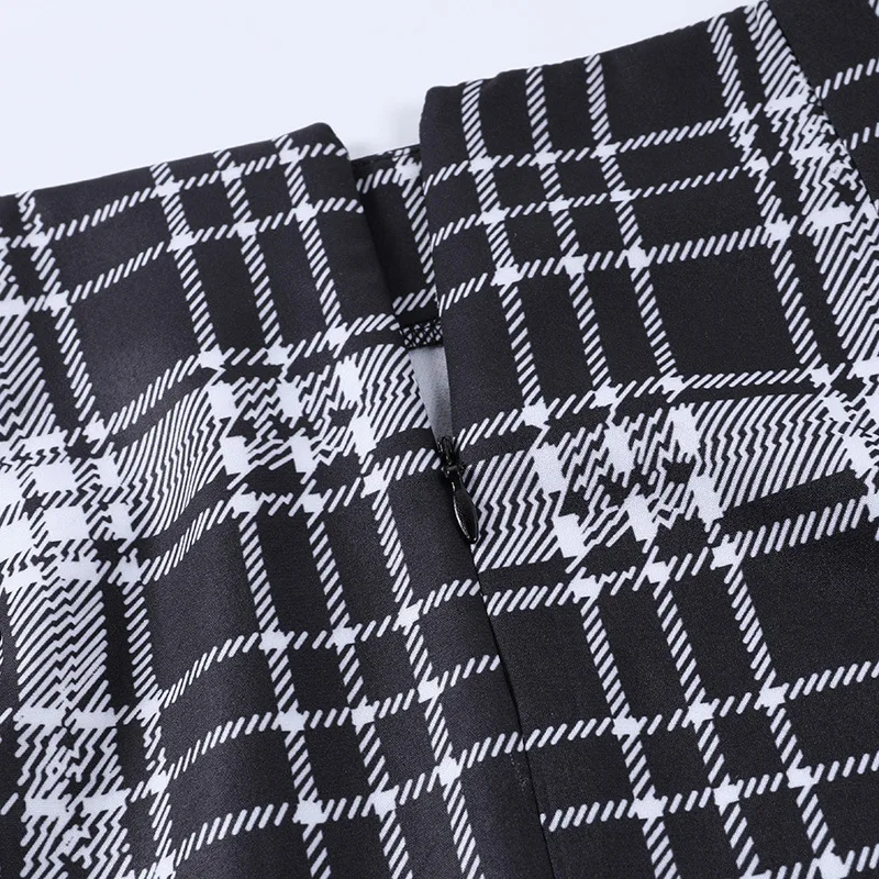

BOOFEENAA Black Plaid High Waist Side Split Mini Skirts Women Fashion Bottoms 2021 Sexy Pencil Skirt Faldas Mujer C69-BB11