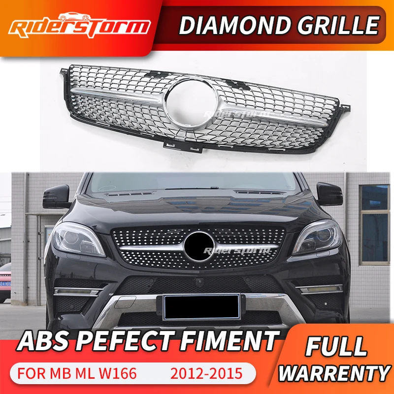 Алмазная решетка для ML Class W166 Передняя Алмазная решетка для w166 для ML250 ML300 Алмазная решетка переднего бампера w166 гриль