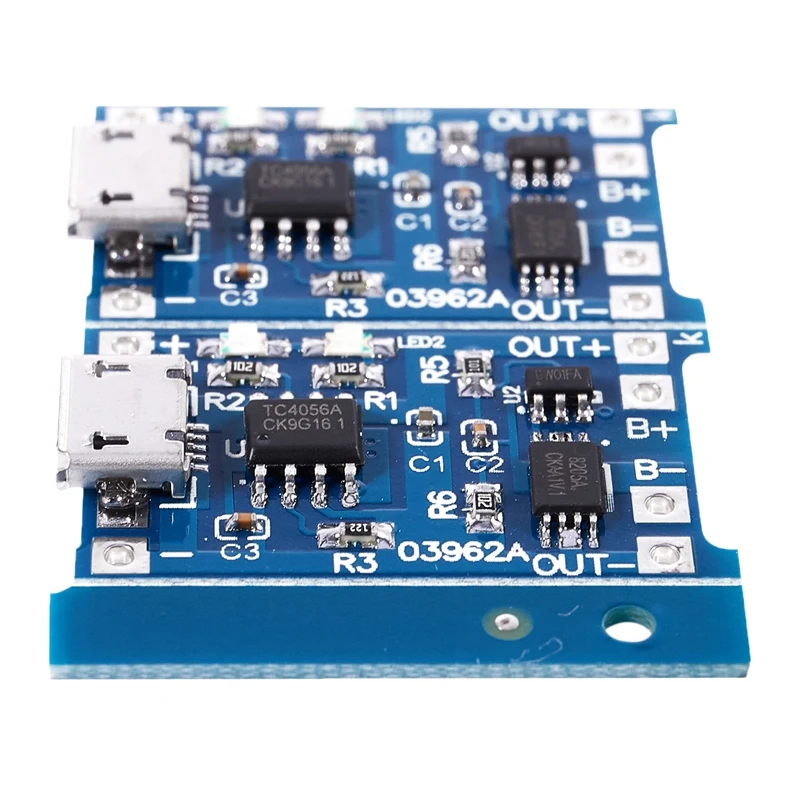 2PCS Blue 5V Micro USB 1A 18650 Lithium Battery Charging Board | Электроника