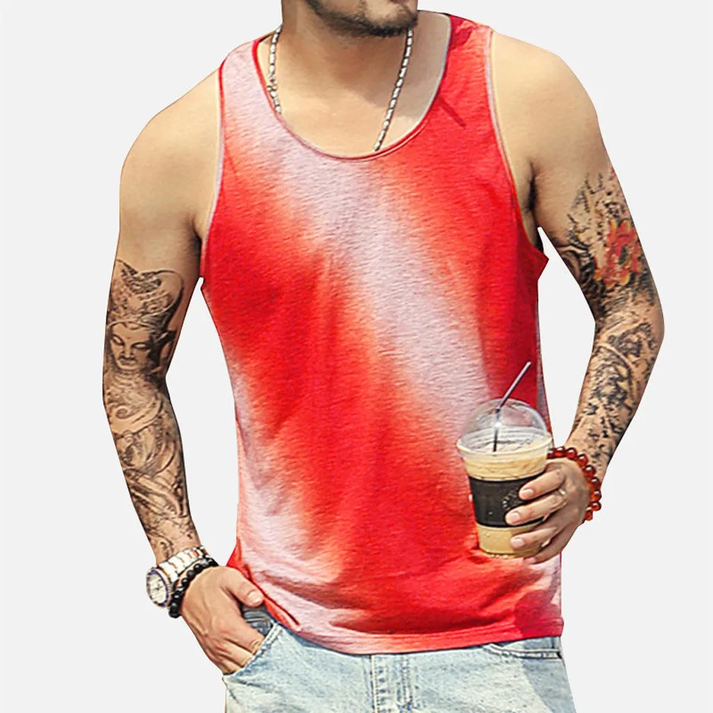 Мужская футболка с круглым вырезом и градиентом мужская повседневная хлопковая