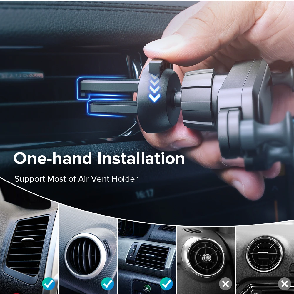 Gravity Car Holder For Phone in Air Vent Clip Mount No Magnetic Mobile GPS Stand iPhone Xiaomi Huawei Hot | Мобильные телефоны и