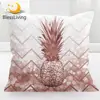 BlessLiving Pineapple Pillow Cover Geometric Wave Cushion Cover Tropical Fruit 3D Pillow Case Luxury Glitter 45x45cm Dropship 1